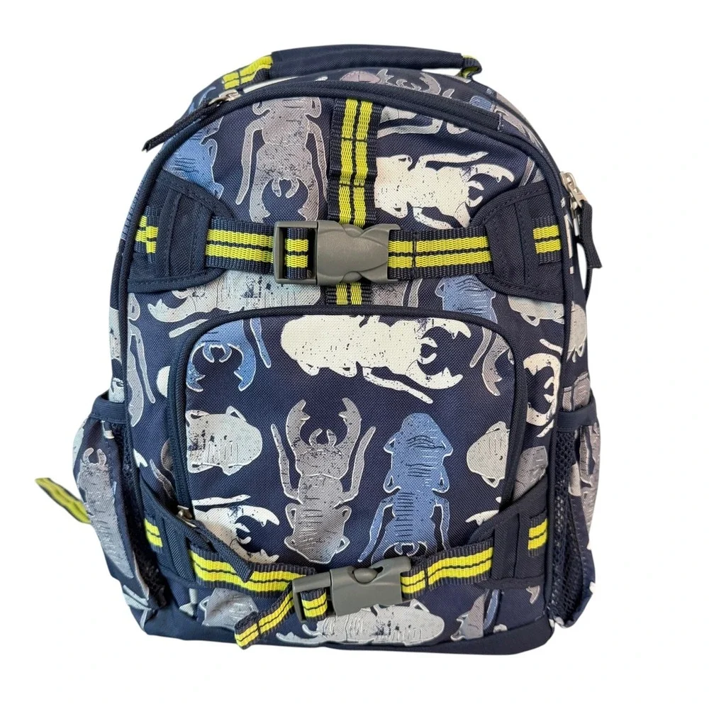 Pottery Barn Kids Mackenzie Backpack Small Blue Bug Print Beetle Insect School